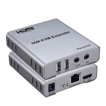 60M USB KVM HDMI Extender with 1080P R/L Audio