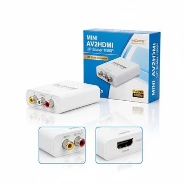 Mini Av2hdmi Video Converter – Rca To Hdmi Adapter (1080p Upscaling)