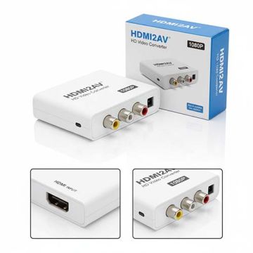 Mini Hdmi2av Video Converter – Hdmi To Rca Av Adapter (1080p Downscaling)