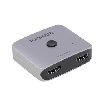 Promate 2-in-1 High Definition Bi-Directional HDMI 2.0 Splitter | 4K Ultra HD | Dual Display Support