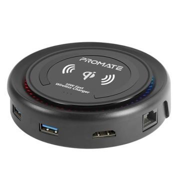 Promate All-In-One Universal USB-C Hub | 100W Power Delivery