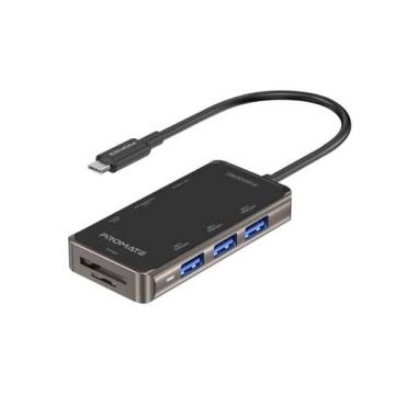 Promate Ultra-Compact 8-in-1 USB-C Hub with 100W Power Delivery